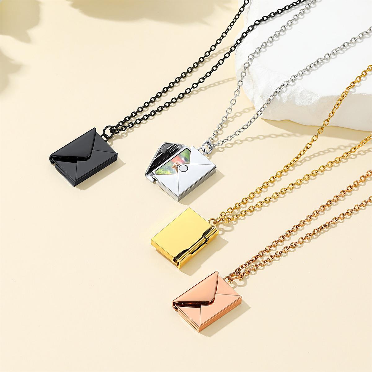 Collier Enveloppe Personnalisé avec Photo pour Amoureux des Animaux Collection