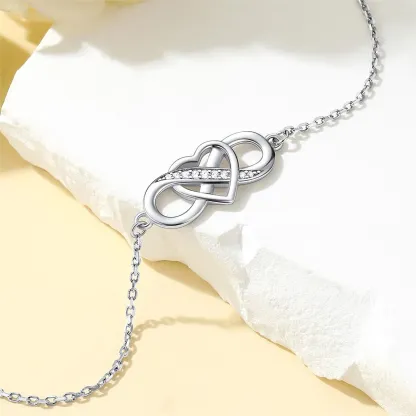 Bracelet de Cheville Infini en Argent Sterling pour Femme