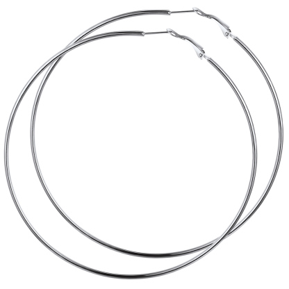 Créoles Larges et Légeres en Acier Inoxydable pour Femmes  Argenté 100mm