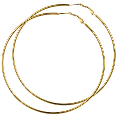 Créoles Larges et Légeres en Acier Inoxydable pour Femmes  Or 100mm