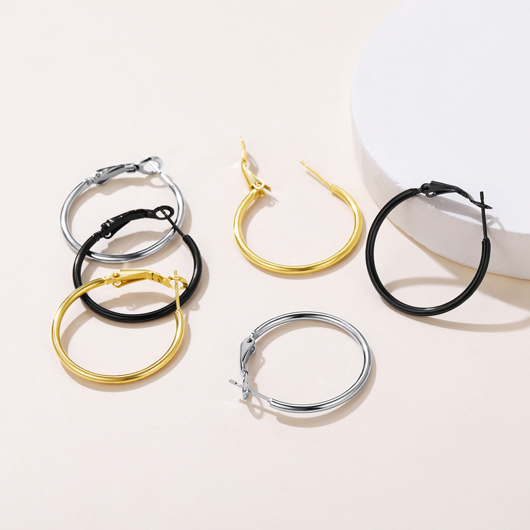 Créoles Larges en Acier Inoxydable pour Femmes