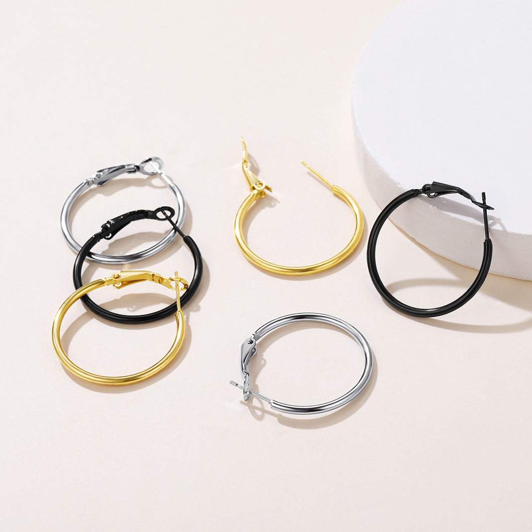 Créoles Larges en Acier Inoxydable pour Femmes