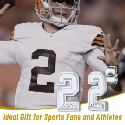 Boucles d’Oreilles Personnalisées avec Nom et Numéro de Sport