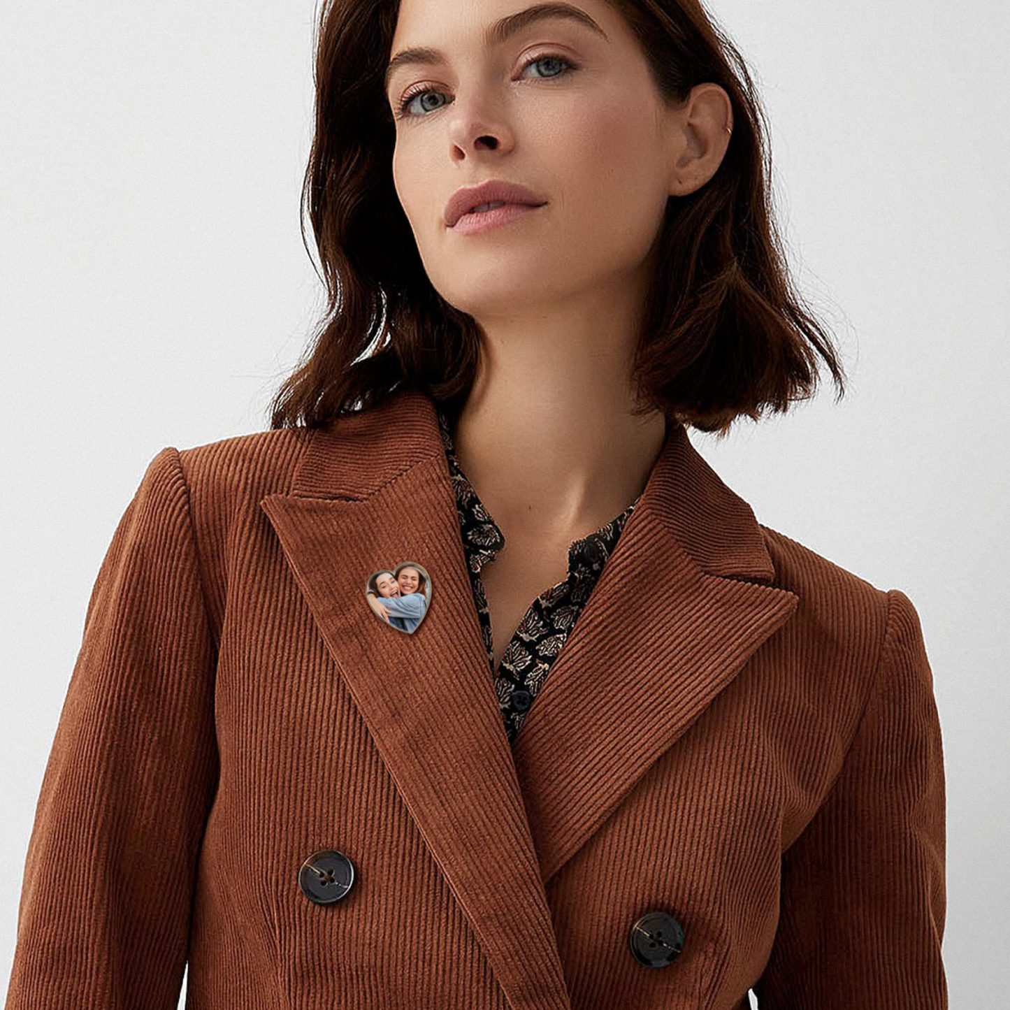 Épingles à Broche Cœur Personnalisées avec Photo 