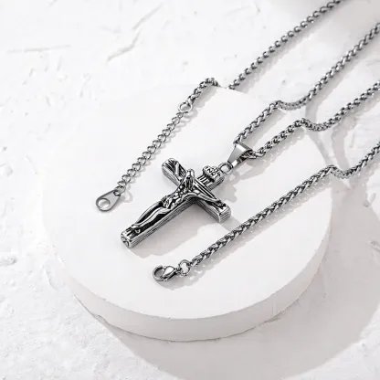 Collier Croix Jésus Urne Funéraire pour Cendres