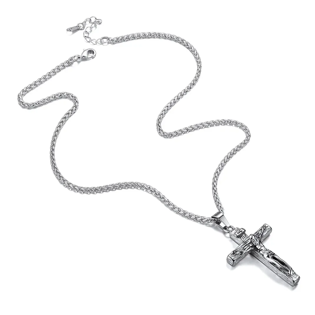 Collier Croix Jésus Urne Funéraire pour Cendres