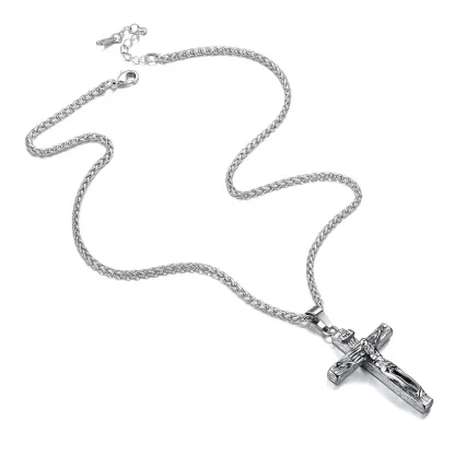 Collier Croix Jésus Urne Funéraire pour Cendres