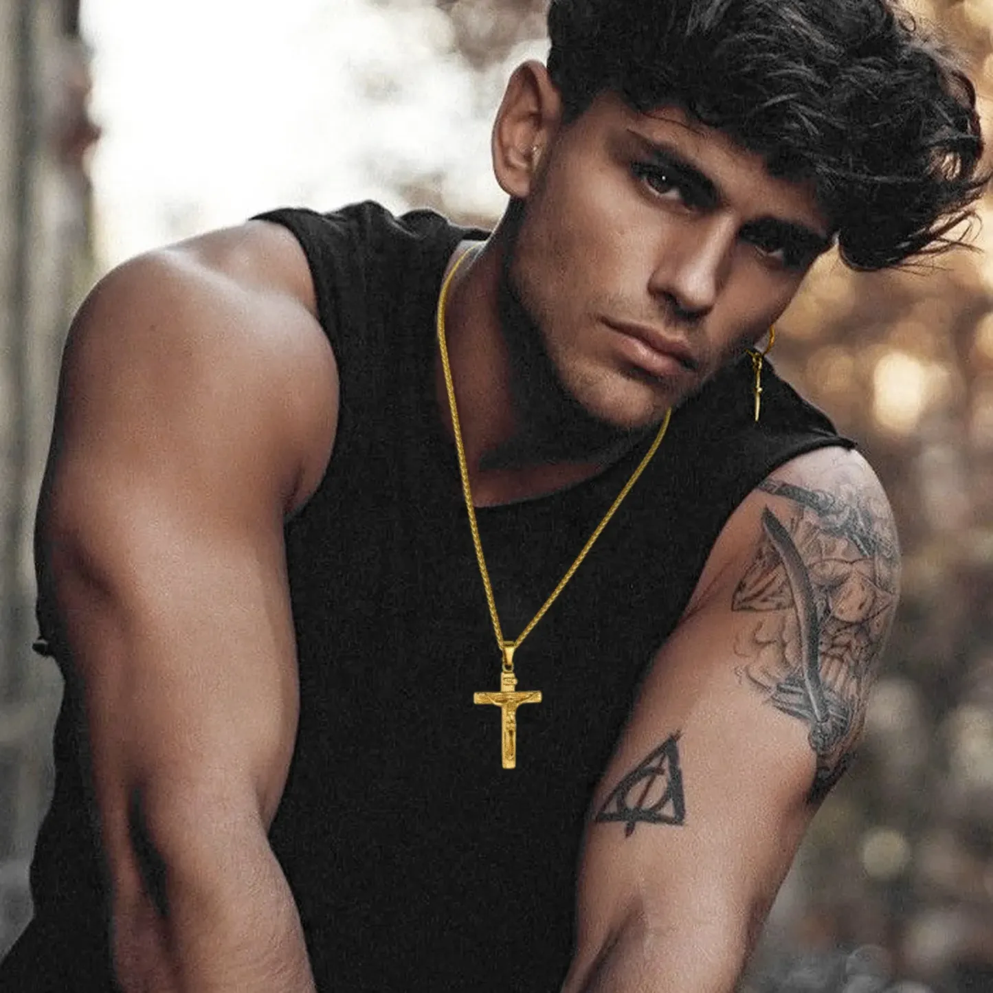 Collier Croix Jésus Urne Funéraire 