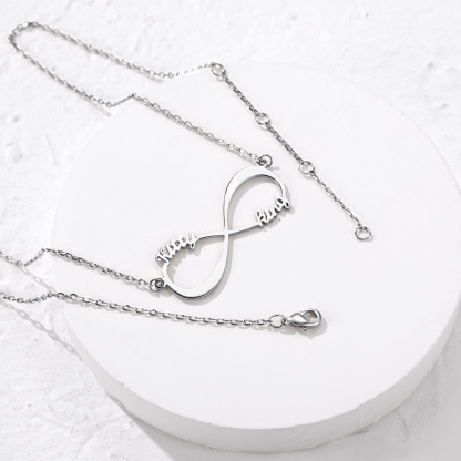 Collier Infini Argenté Personnalisé avec Nom pour Femme 