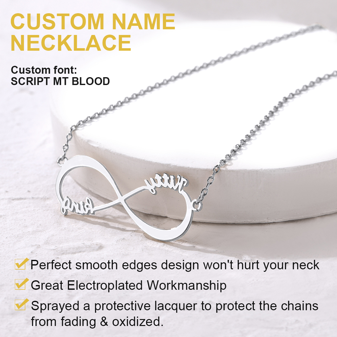 Collier Infini Personnalisé avec Nom pour Femme Détail