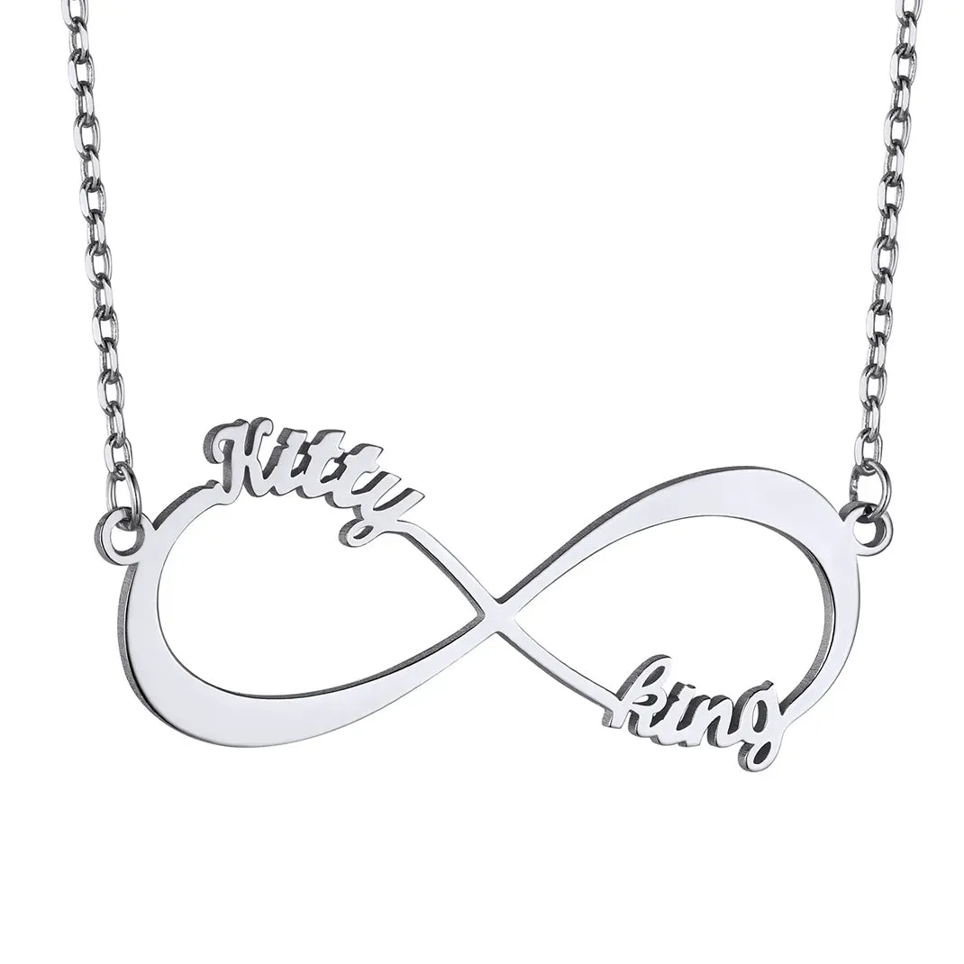 Collier Infini Personnalisé avec Nom pour Femme Argenté