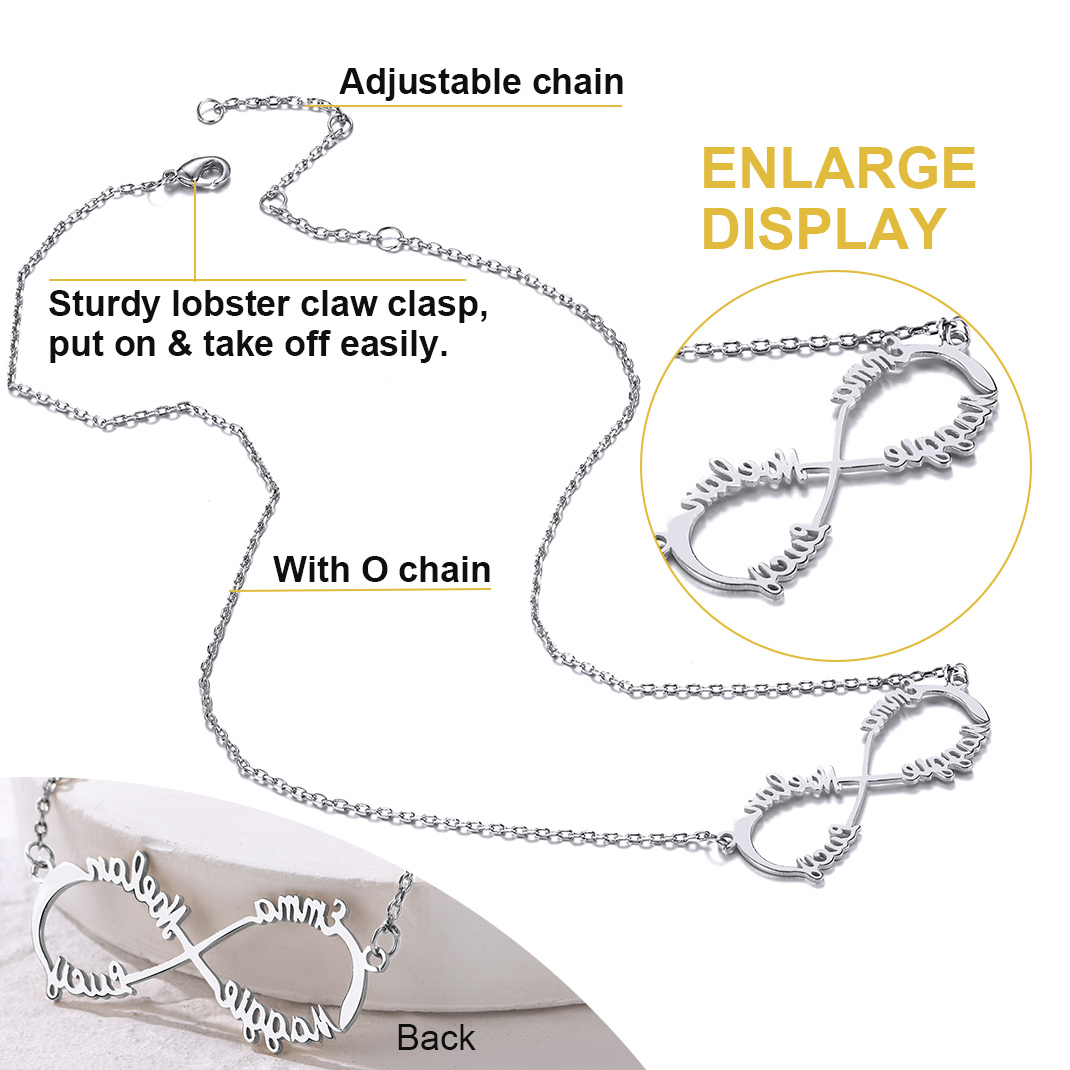 Collier Infini Personnalisé avec Nom Détail