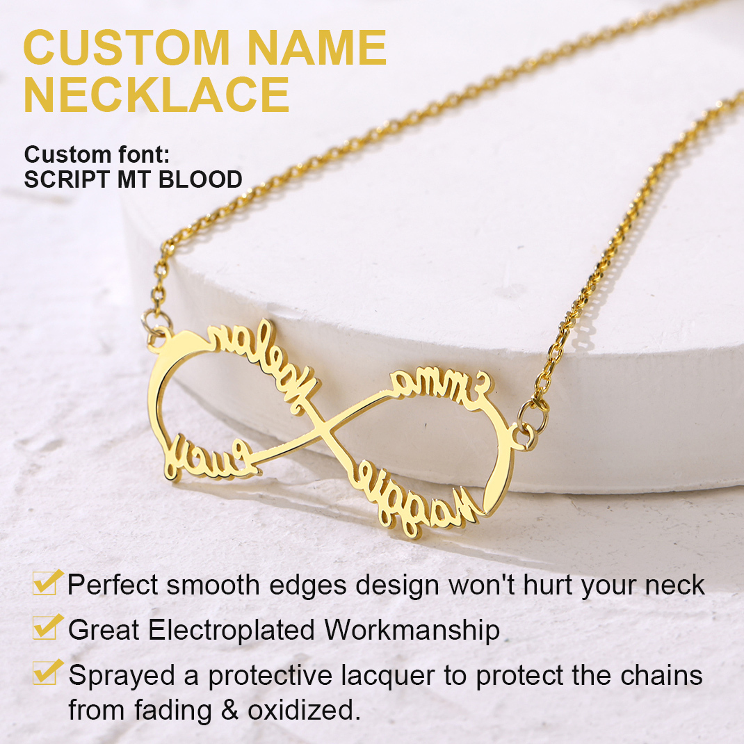 Collier Infini Personnalisé avec Nom pour Femme Police