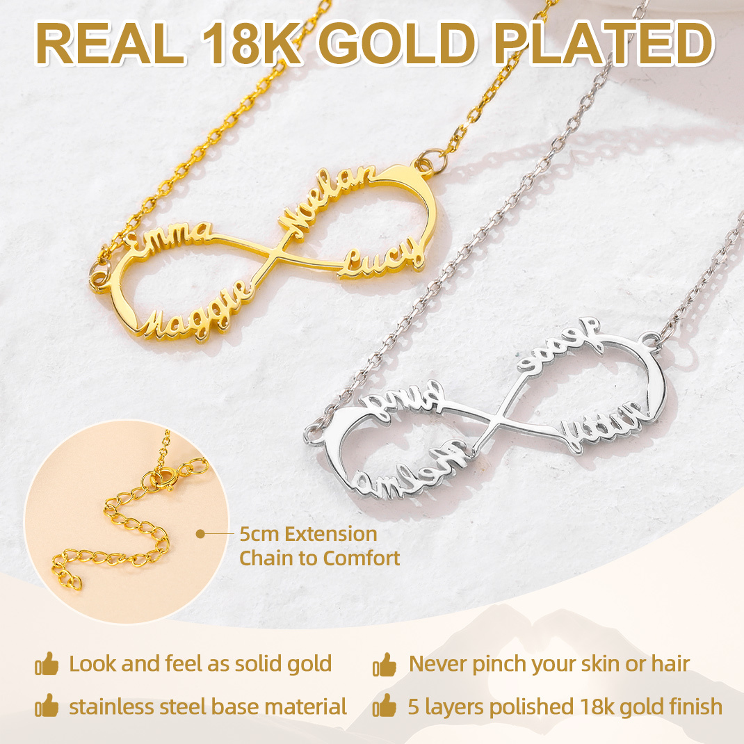 Collier Infini Personnalisé avec Nom pour Femme Détail