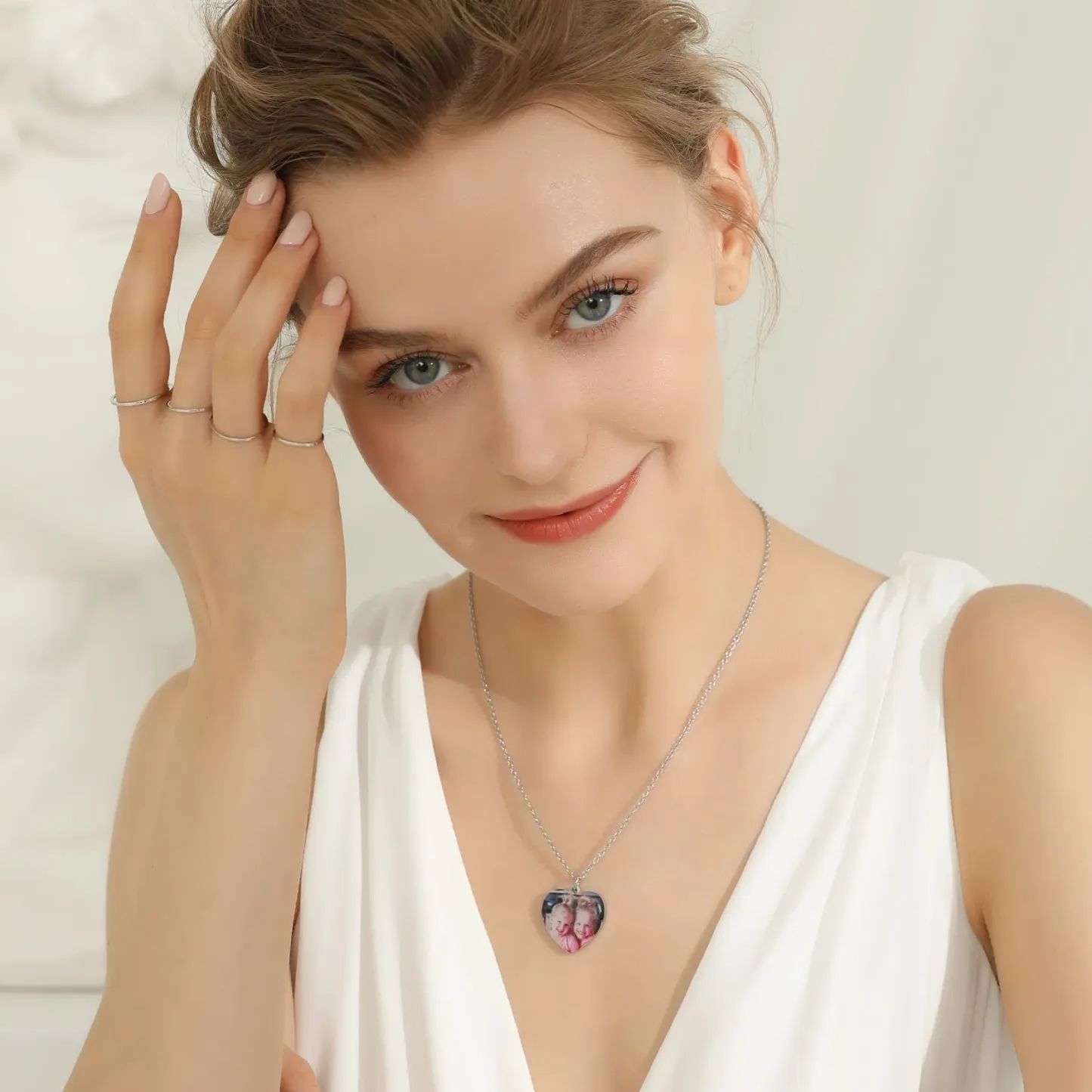 Collier Cœur Personnalisé avec Photo Gravée 