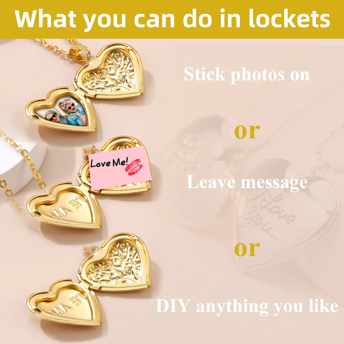 Collier Médaillon Cœur Personnalisé avec Photo 