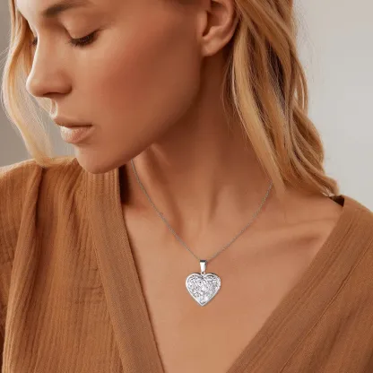 Collier Médaillon Cœur Personnalisé avec Photo pour Femme Modèle