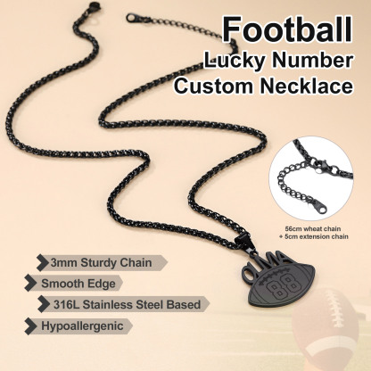  Collier Personnalisé Sport avec Numéro et Chaîne Réglable Détail