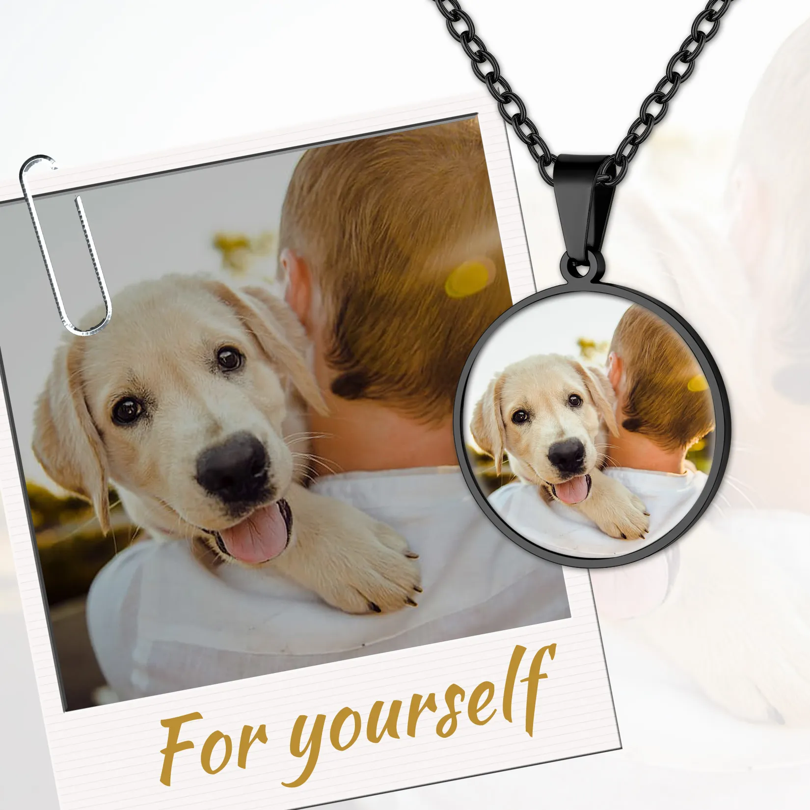 Collier Rond Personnalisé avec Photo pour Vous-même