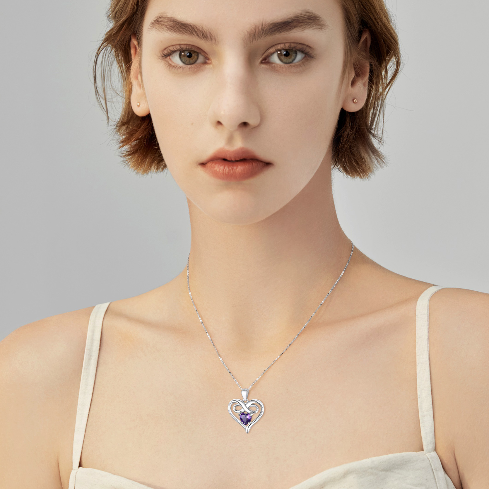 Collier avec Cœur Infini et Pierre de Naissance 