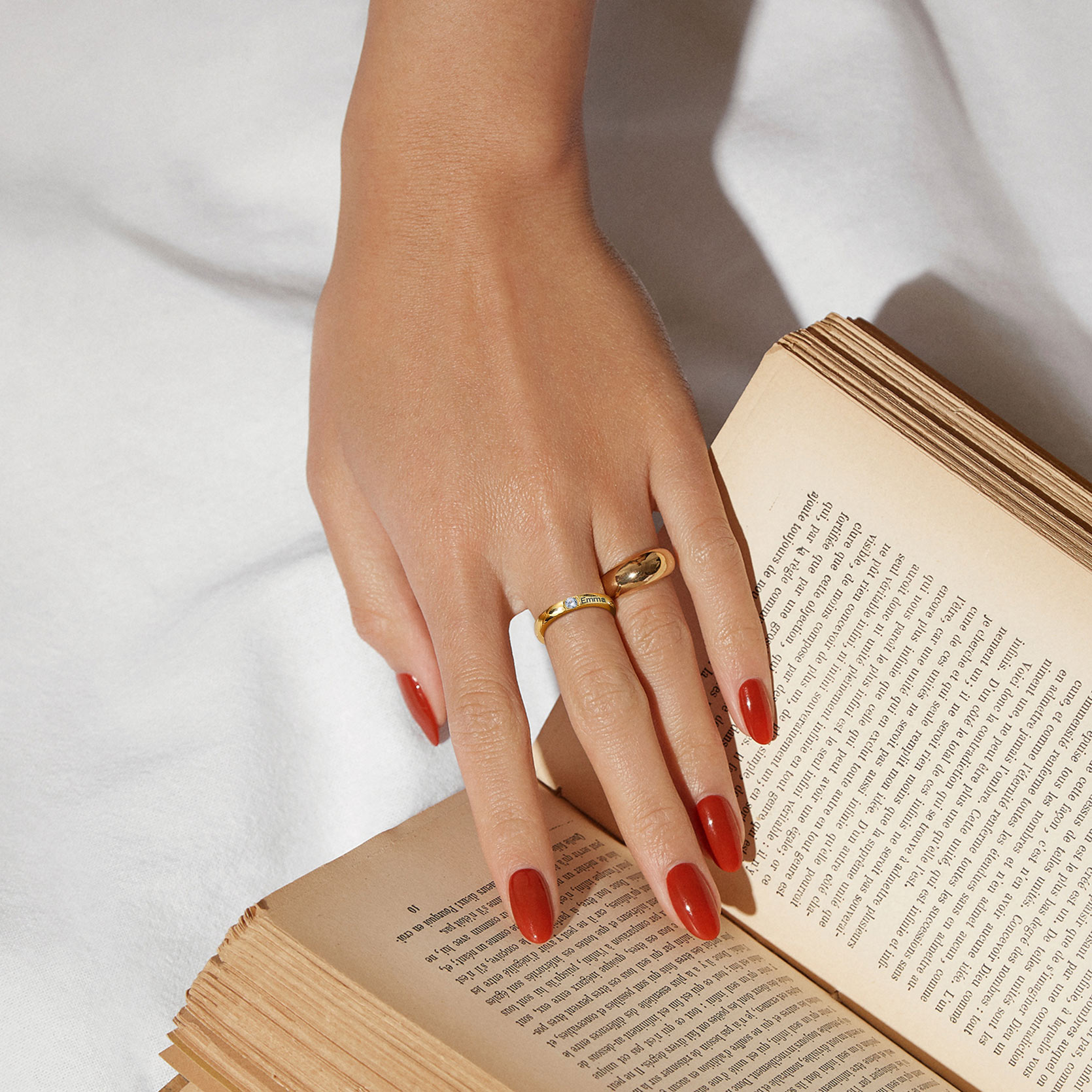 Bague Personnalisée Argent 925 avec 1 à 3 Pierres de Naissance