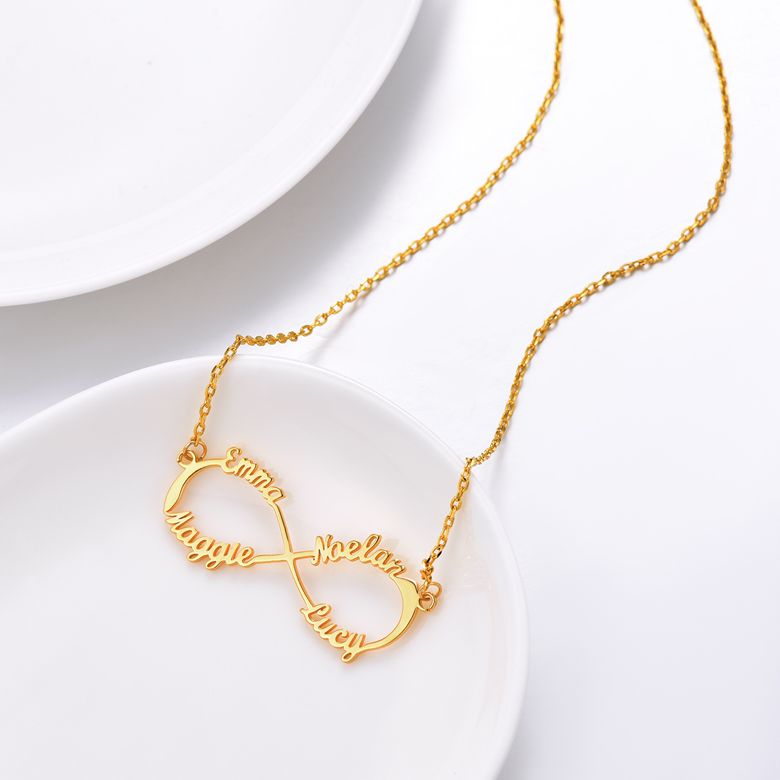 Collier Infini Personnalisé avec Nom pour Femme Or