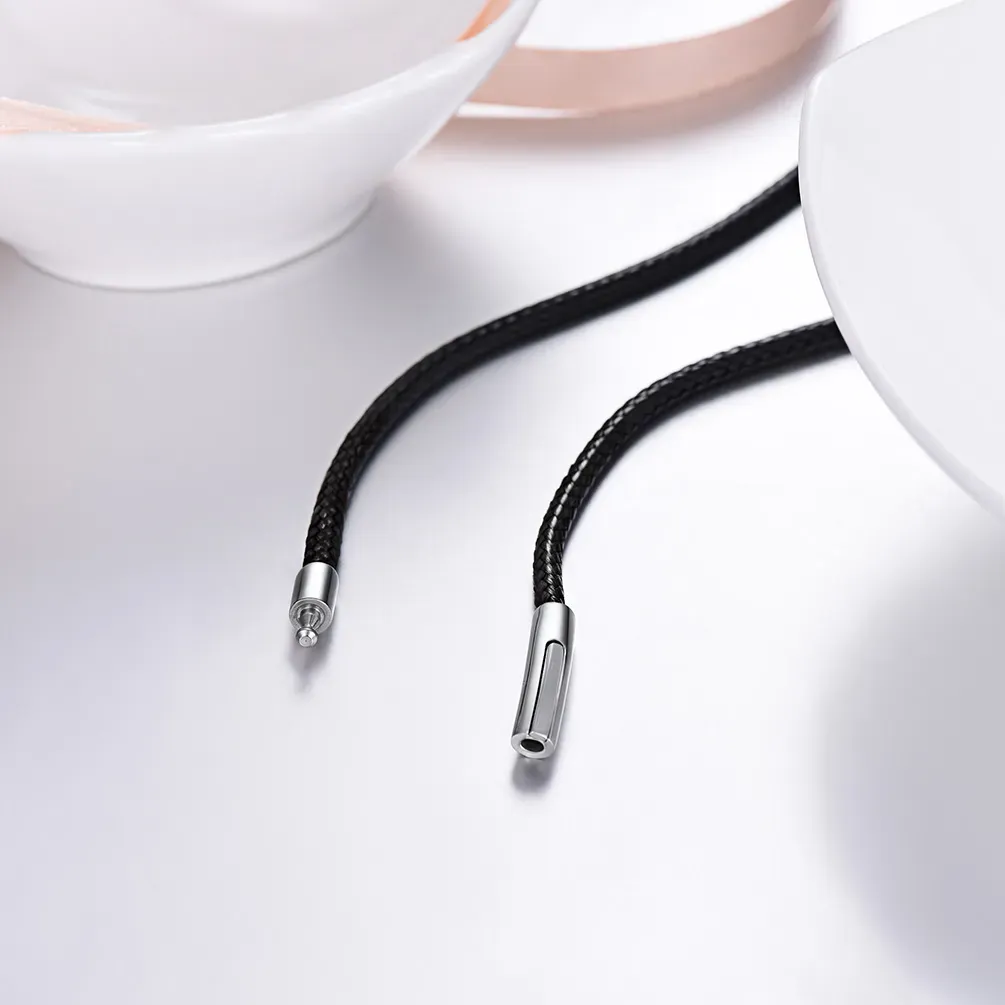 Collier Personnalisé en Cuir Imperméable avec Chaîne Scène Noir