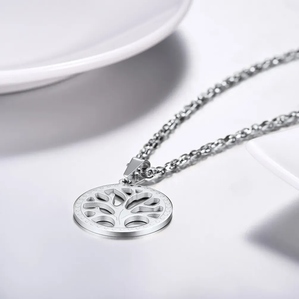 Collier  pour Famille Argenté