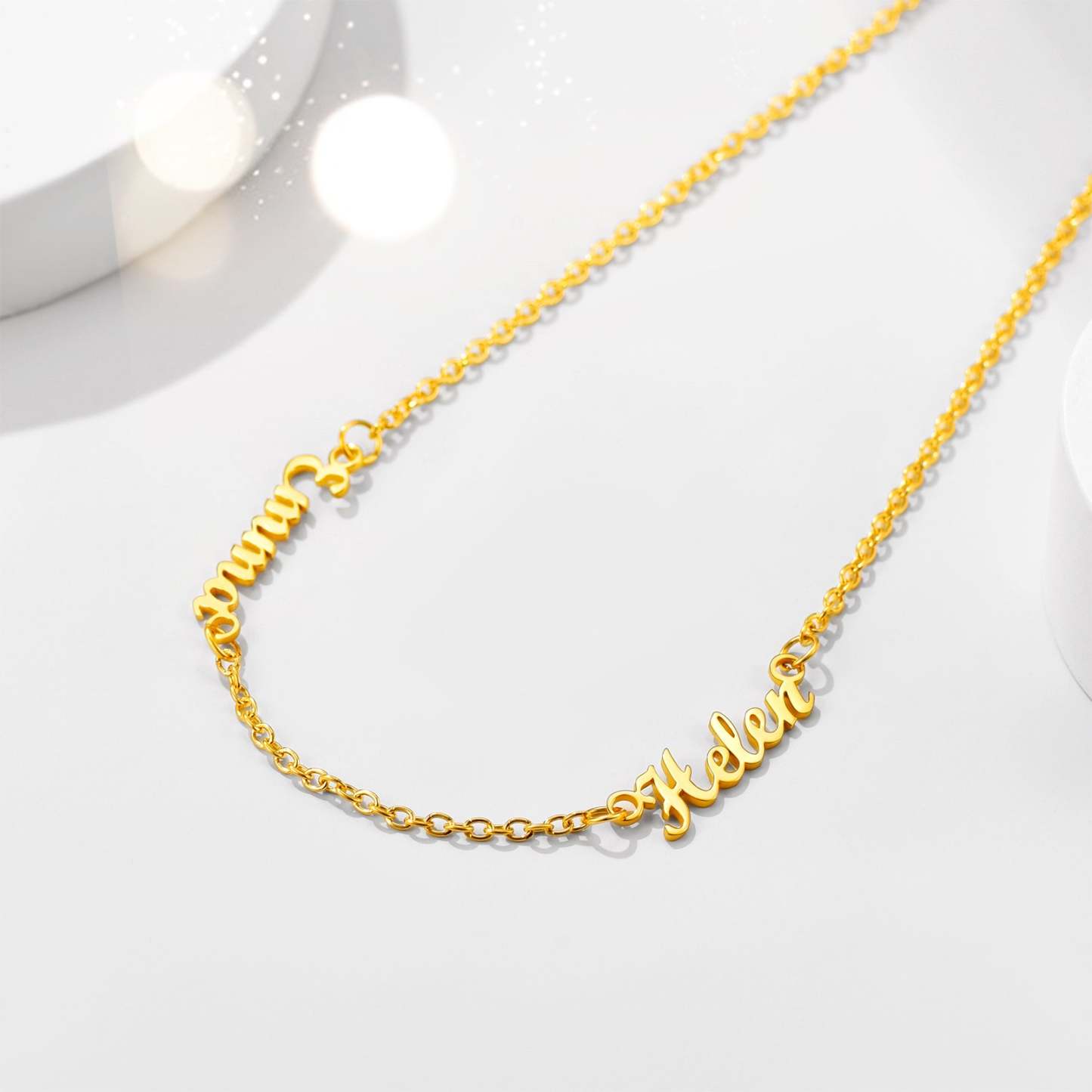 Collier Ras-du-Cou Personnalisé avec 1 à 5 Prénoms Or