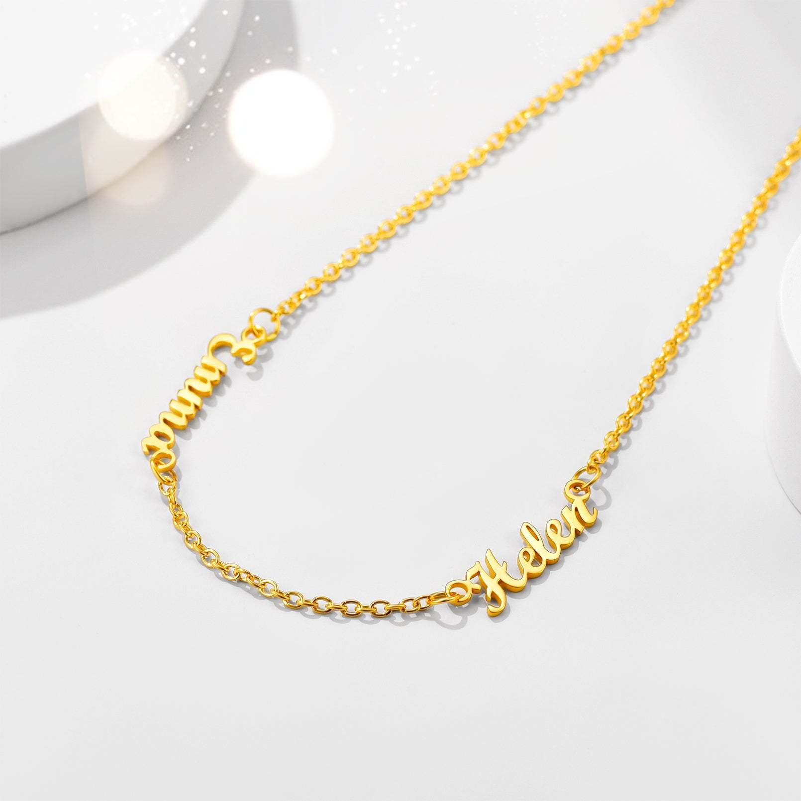 Collier Ras-du-Cou Personnalisé avec 1 à 5 Prénoms Or