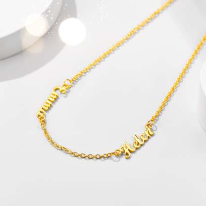 Collier Ras-du-Cou Personnalisé avec 1 à 5 Prénoms Or