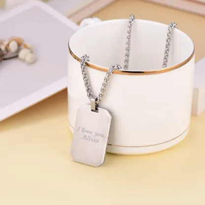 Collier Plaque Militaire Personnalisé Gravée 