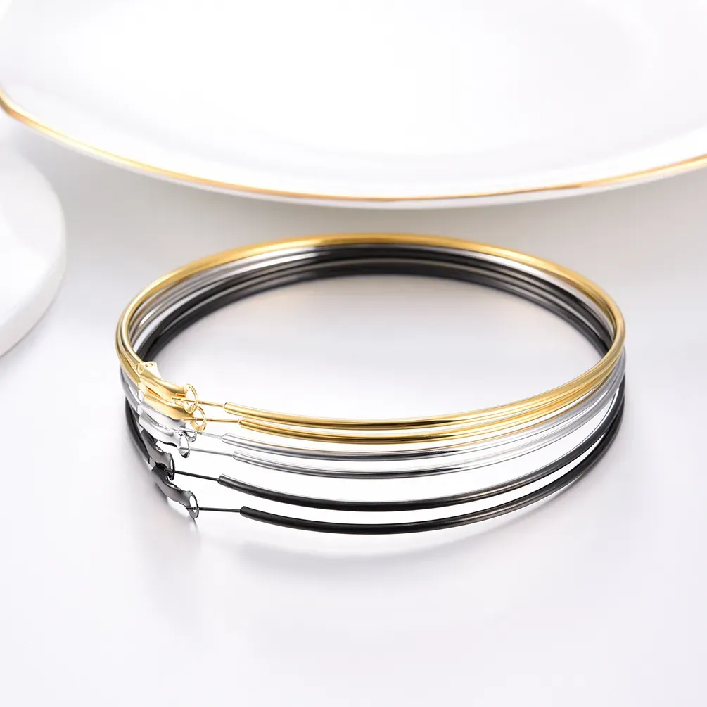 Boucles d'Oreilles Créoles Rondes 