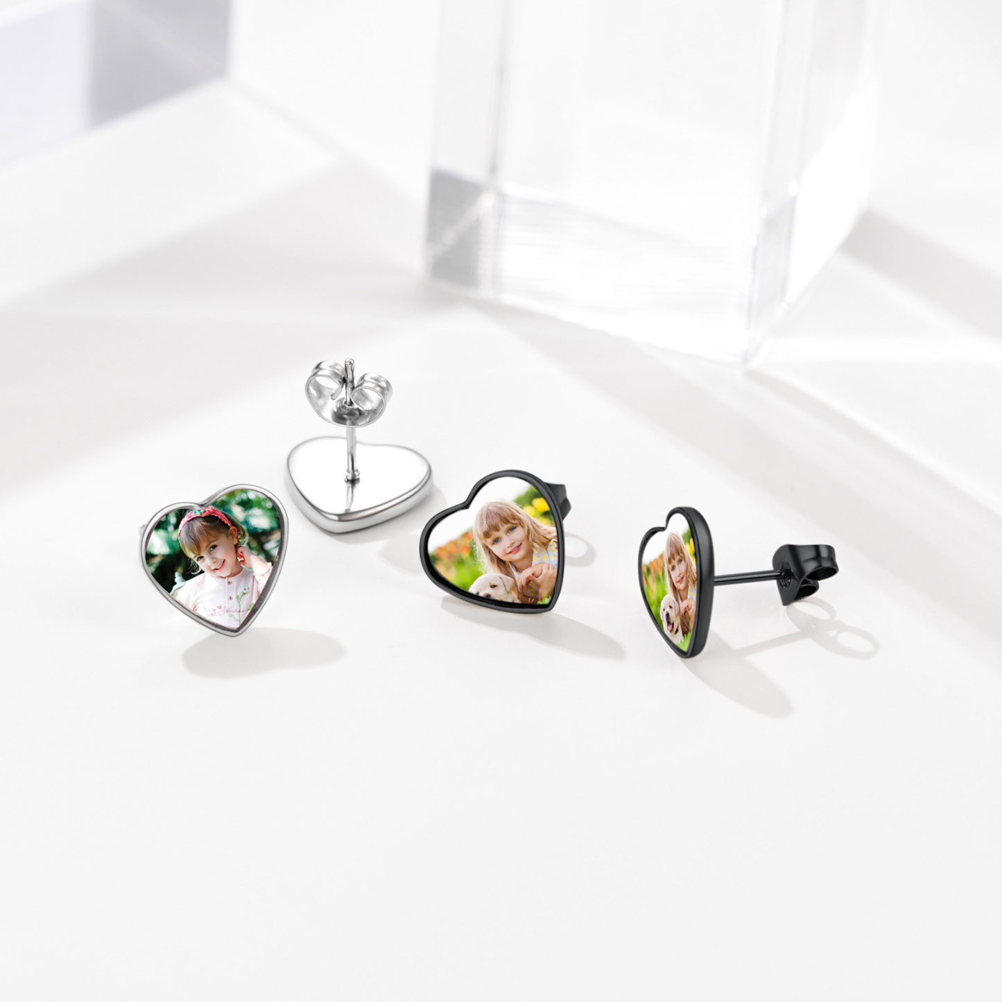 Clous d'Oreilles Personnalisées avec Photo Scène