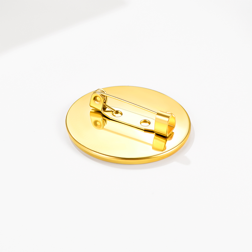 Broche Photo Personnalisée avec Charme Gravé pour Femmes et Hommes Or