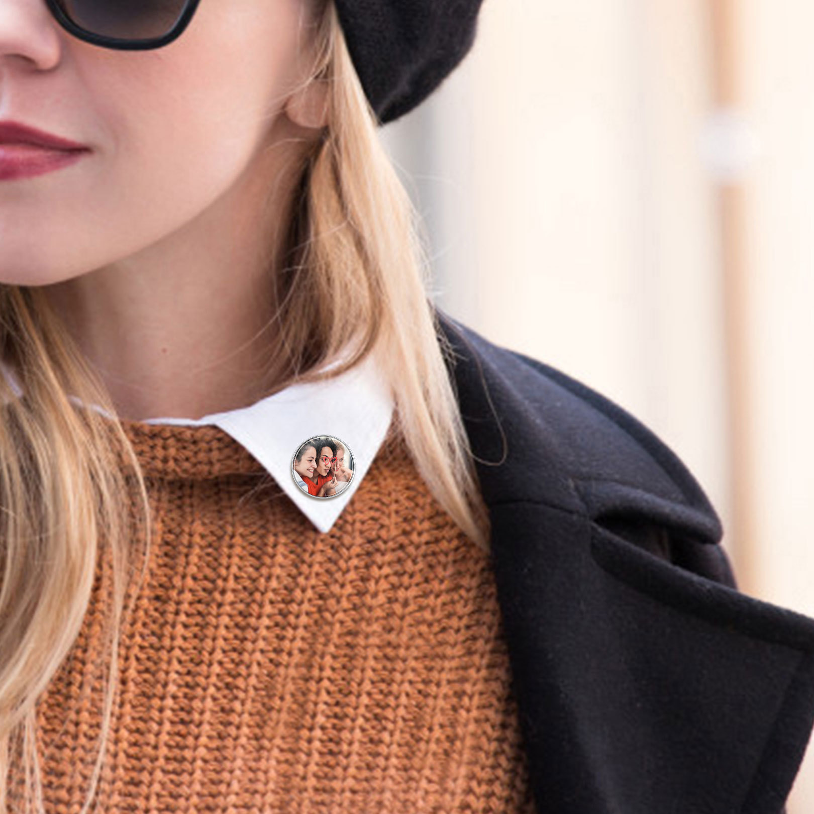 Broche Photo Personnalisée avec Charme pour Femmes