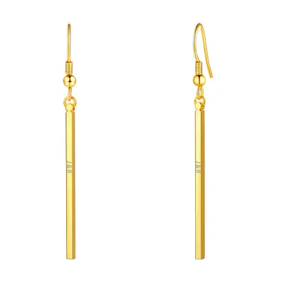 Boucles d'Oreilles Pendantes Géométriques  en Barre Or