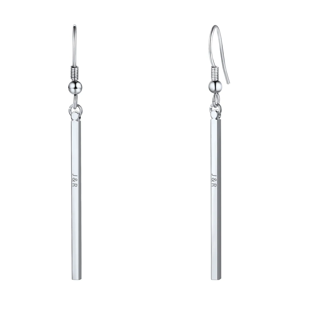 Boucles d'Oreilles Pendantes Géométriques Personnalisables Argenté