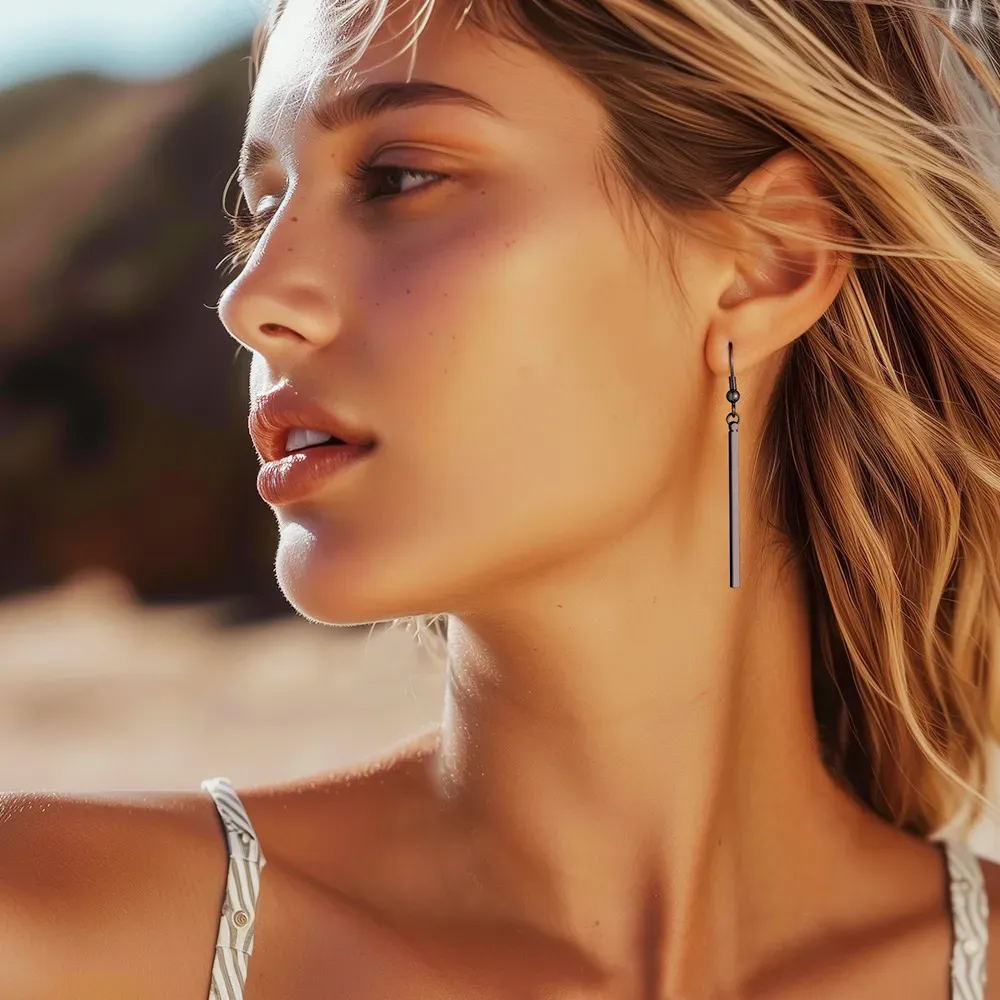 Boucles d'Oreilles Pendantes Géométriques Personnalisables 