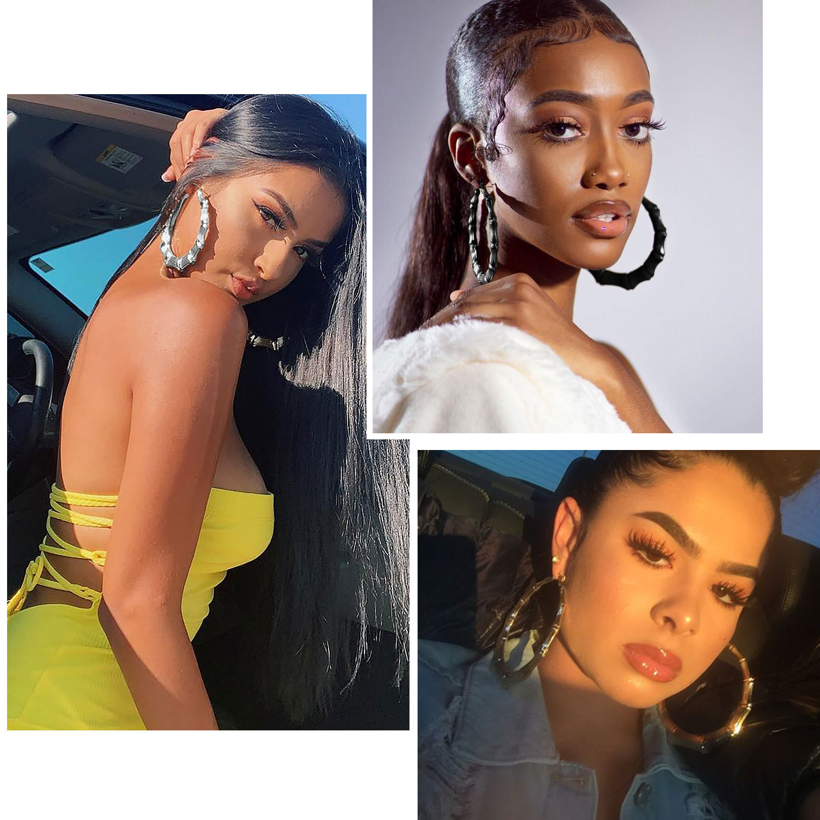 Boucles d'Oreilles Créoles Bambou