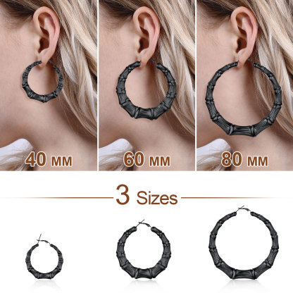 Boucles d'Oreilles Créoles Bambou Plaqué Or 