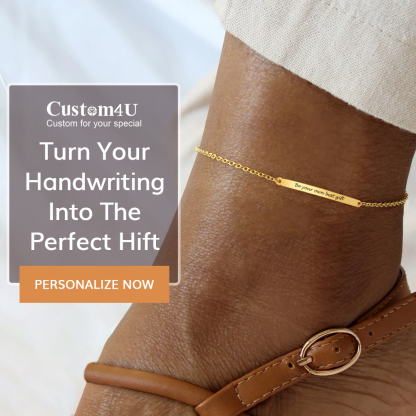 Bracelet de Cheville Personnalisé avec Barre Gravée pour Femme Cadeau