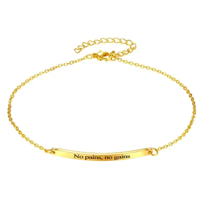 Bracelet de Cheville Personnalisé avec Barre Gravée pour Femme Or