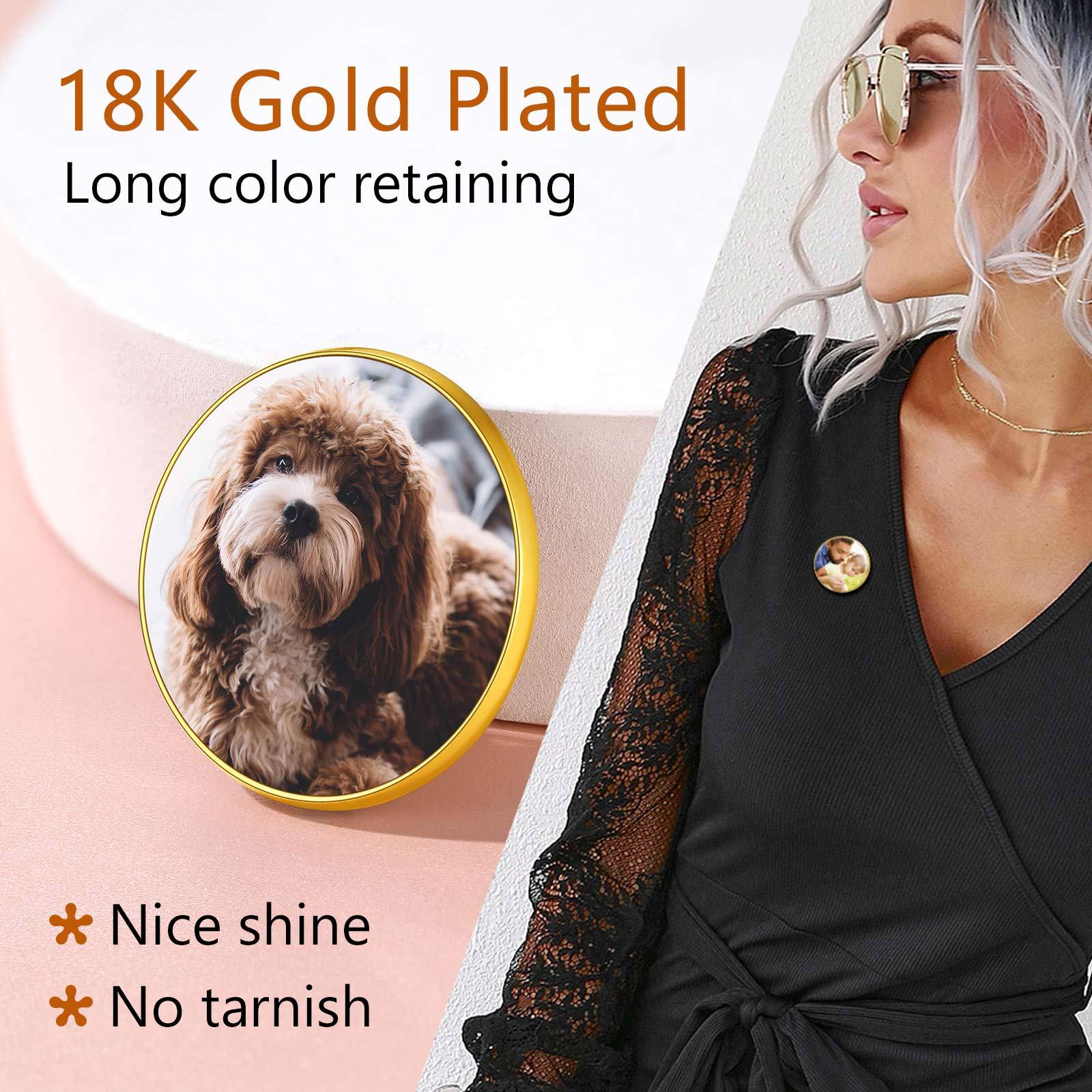 Broche Photo Personnalisée avec Charme Gravé pour Femmes et Hommes Matériau