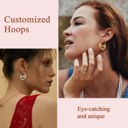 Créoles Personnalisées avec Nom à l’Intérieur pour Femmes 