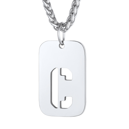 Collier Plaque Militaire Personnalisable avec Initiales