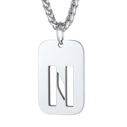 Collier Plaque Militaire Personnalisable avec Initiales