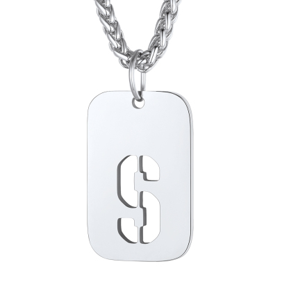 Collier Plaque Militaire Personnalisable avec Initiales