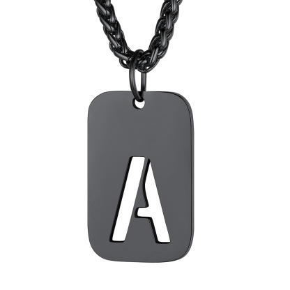 Collier Plaque Militaire Personnalisable avec Initiales