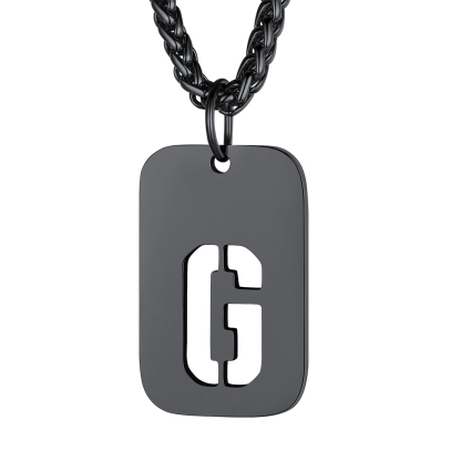Collier Plaque Militaire Personnalisable avec Initiales